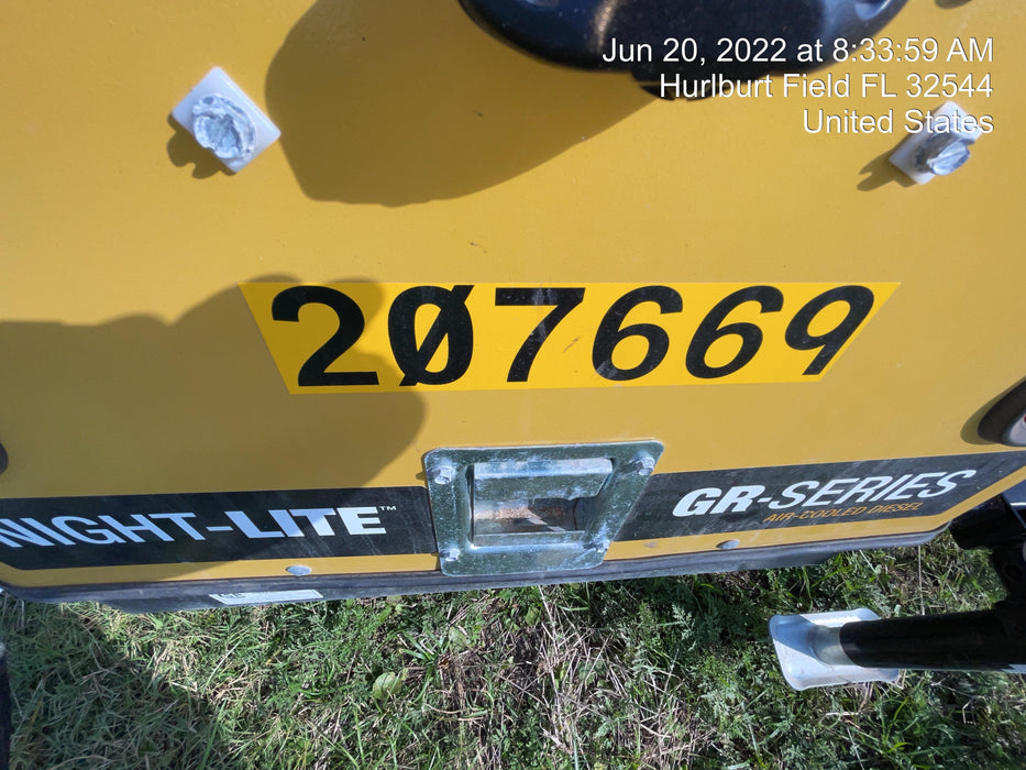 2022 Allmand NLV3GR (4) LED Light Fixture 350W, 23' Vertical Mast, 3kW Prime, Towable, Deep Sea L401, Leveling Jacks, Yanmar T4F 5.8hp