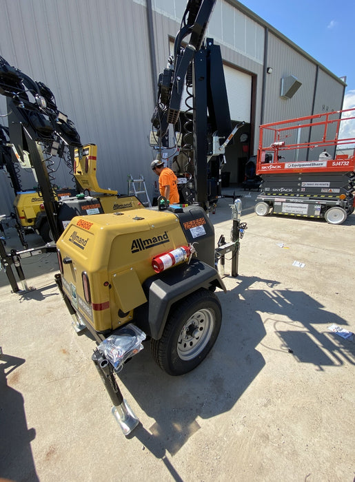 2022 Allmand NLV3GR (4) LED Light Fixture 350W, 23' Vertical Mast, 3kW Prime, Towable, ES Decals, T3