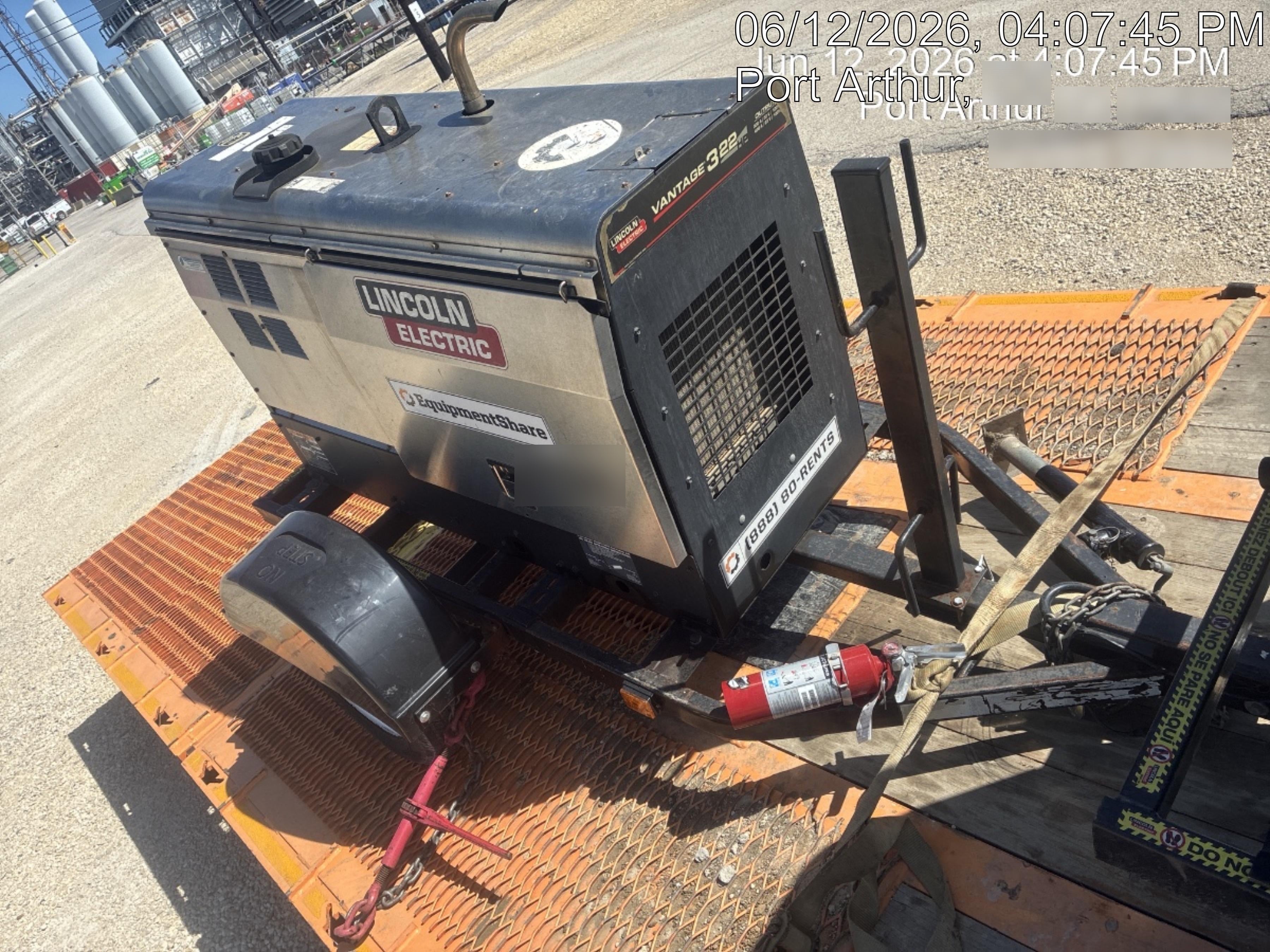 2019 Lincoln Electric Vantage 322 Ready-Pak 3, Two Wheel Trailer, Fender and Light Kit, Cable Rack