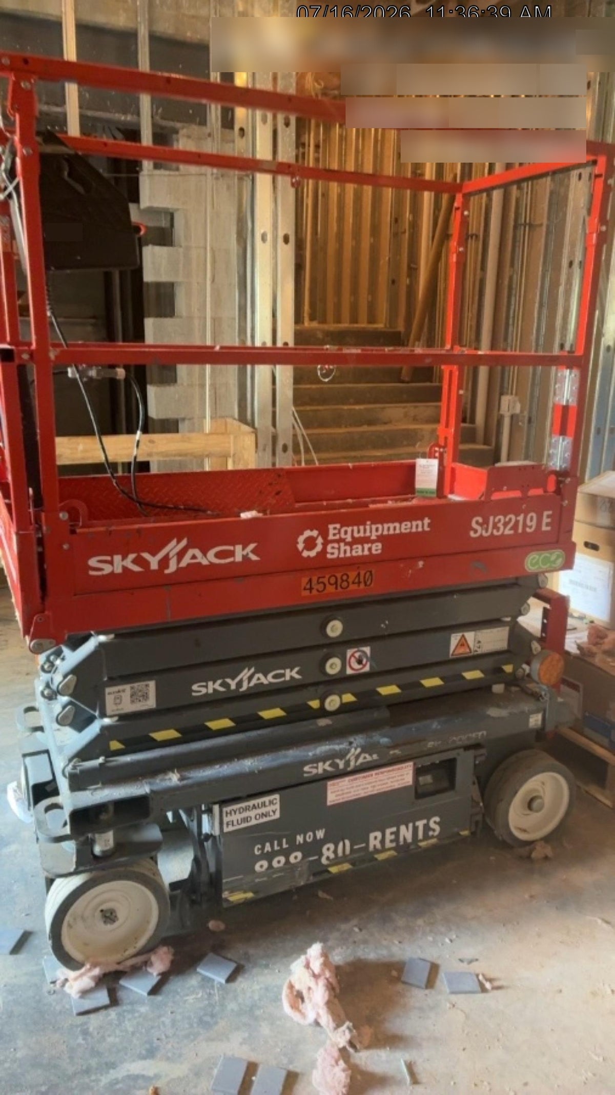 2024 Skyjack SJ3219 Electric Drive, Sld NM Tires, DBcns, RFRails, Power to Platform, T3 + Access Control