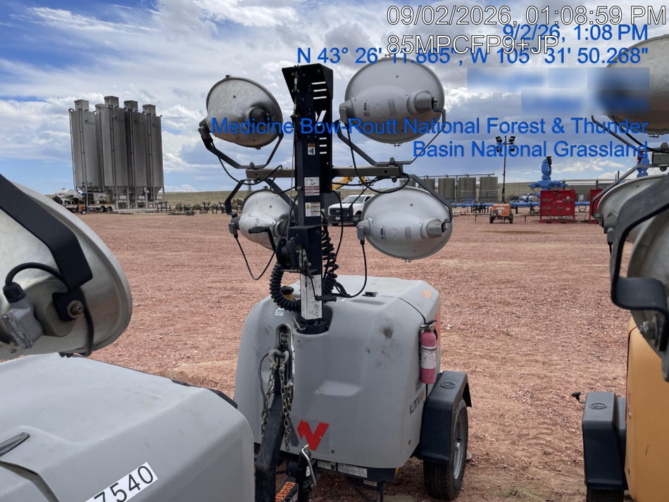 2019 Wacker Neuson LTV6L-MH Mobile Light Tower w/Fuel Level Sensor Installed
