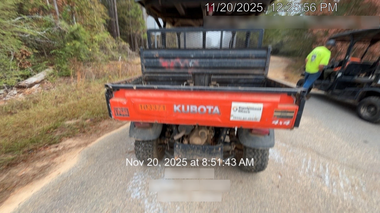 Kubota RTV-X1140W-H 4WD utility cart -LED strobe -Windshield tempered glass -Plastic canopy -Wire harness kit -Backup alarm