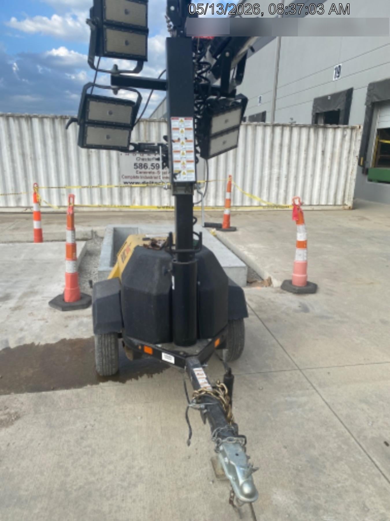 2022 Allmand NLV3GR (4) LED Light Fixture 350W, 23' Vertical Mast, 3kW Prime, Towable, ES Decals, T3