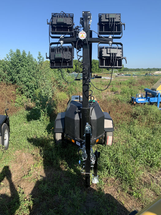 2022 Allmand NLV3GR (4) LED Light Fixture 350W, 23' Vertical Mast, 3kW Prime, Towable, Deep Sea L401, Leveling Jacks, Yanmar T4F 5.8hp