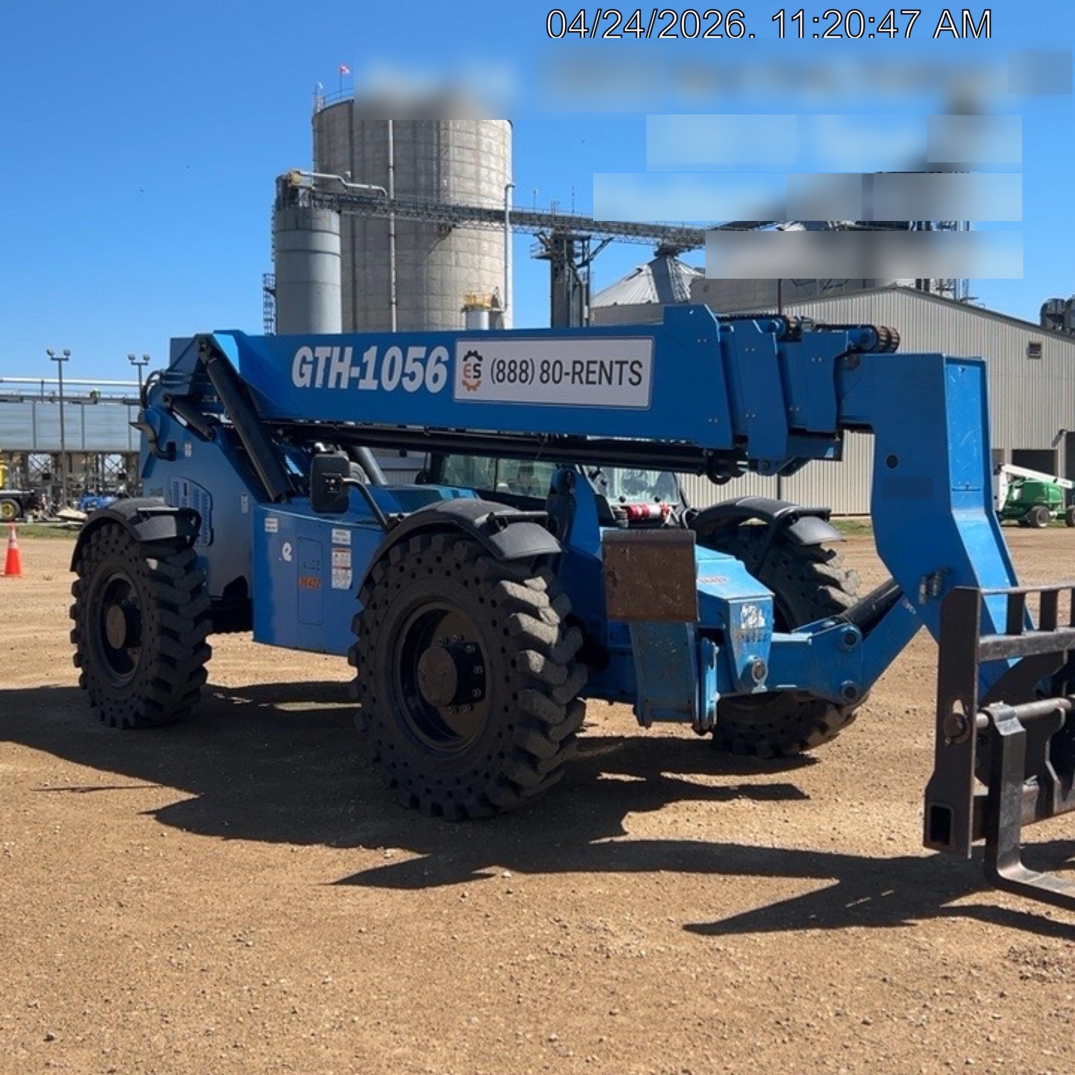 2019 Genie GTH-1056 Cab/Heat/AC, Solid RT Tires, LED Work Lights, Beacon 60" QA Carriage, 60" Forks