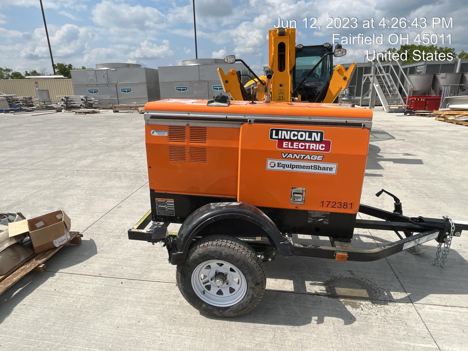 2021 Lincoln Electric Vantage 322 Vantage 322 Ready Pak 3 w/ Decals, ORANGE (includes trailer, cable rack, fender light kit) NO Telematics