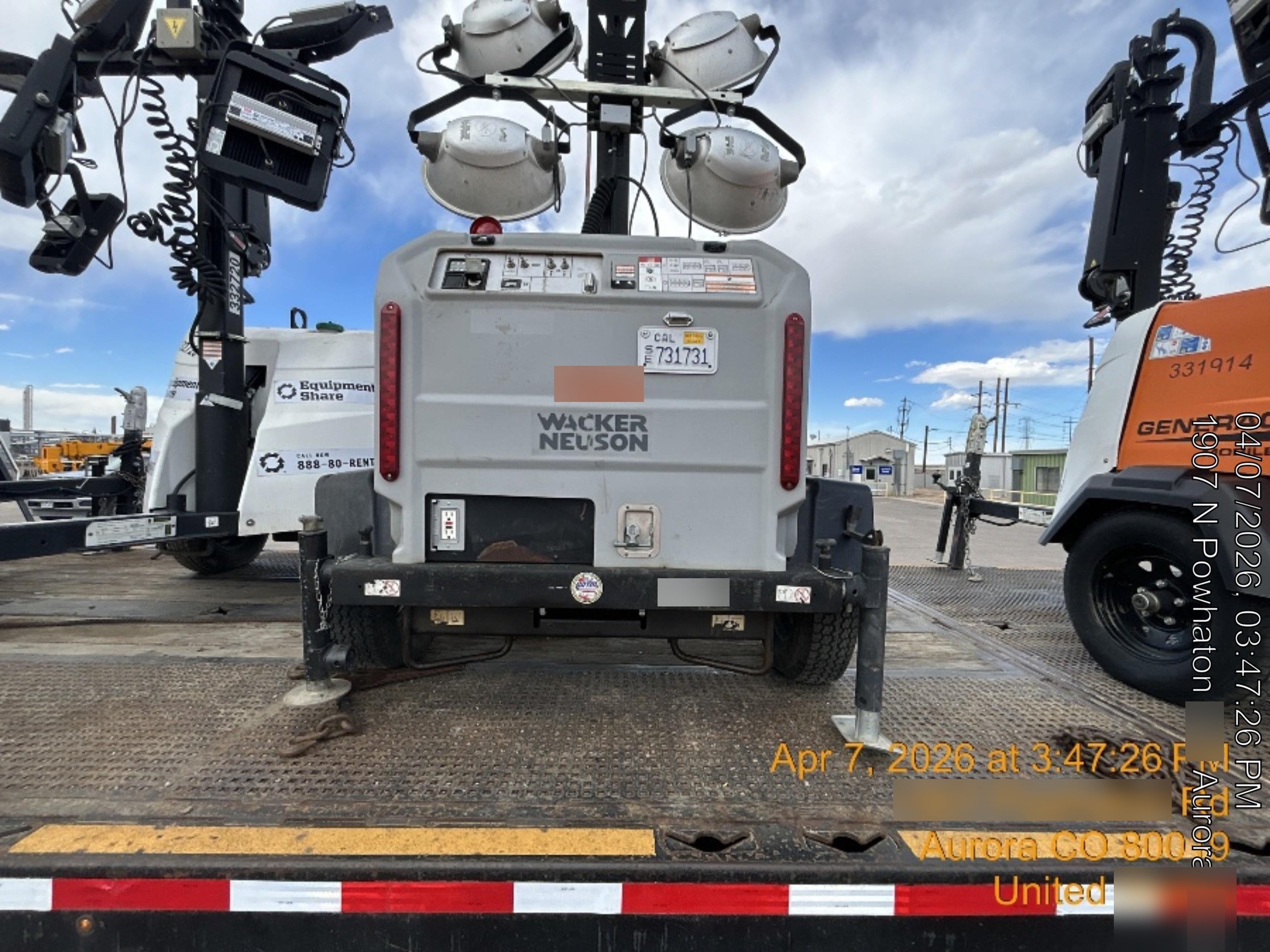 2018 Wacker Neuson LTV6L-MH Wacker Neuson LTV6L Mobile Light Tower w/Fuel Level Sensor Installed
