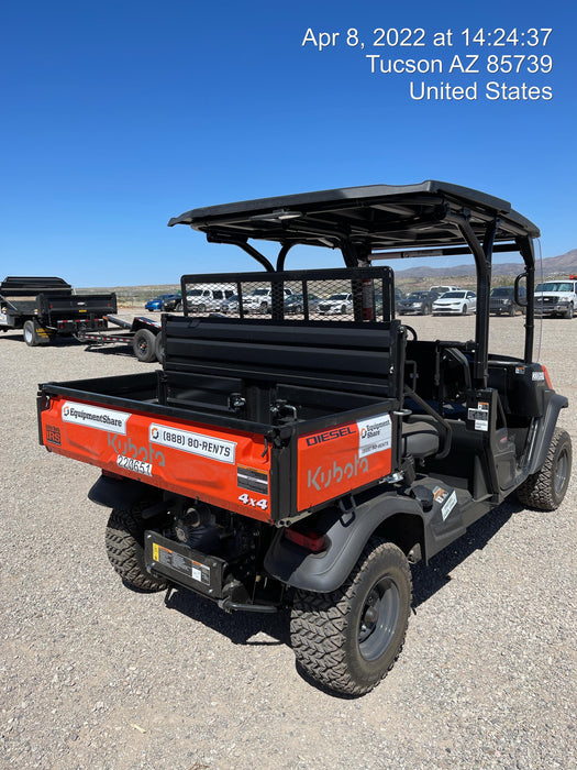 2022 Kubota RTV-X1140W-H Plastic Canopy, Windshield Acrylic Clear, LED Strobe Light, Wire Harness Kit, Back up Alarm