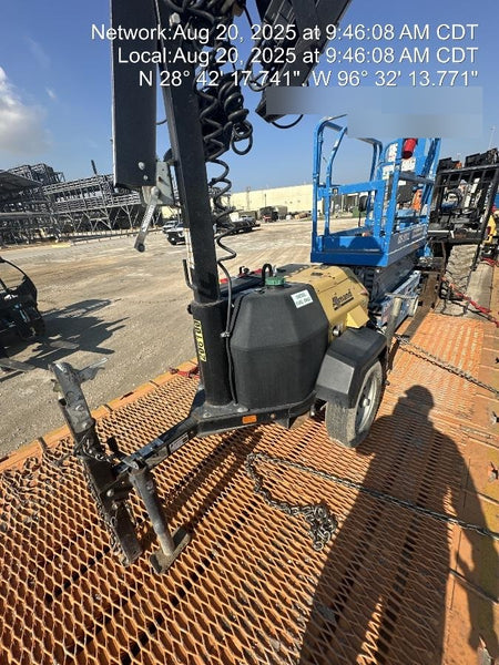 2022 Allmand NLV3GR (4) LED Light Fixture 350W, 23' Vertical Mast, 3kW Prime, Towable, Deep Sea L401, Leveling Jacks, Yanmar T4F 5.8hp
