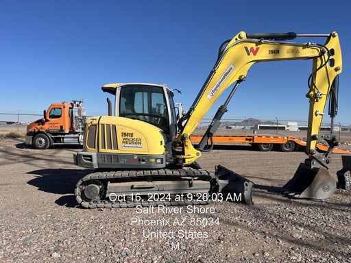 2019 Wacker Neuson ET90 Enclosed Cab, Hybrid Tracks, Long Dipperstick, T4, Hydraulic Thumb w/Manual QC, Buckets: 18/24/36"