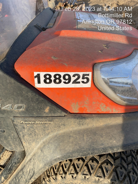 2021 Kubota RTV-X1140W-H Plastic Canopy, Windshield Acrylic Clear, LED Strobe Light, Wire Harness Kit, Back up Alarm