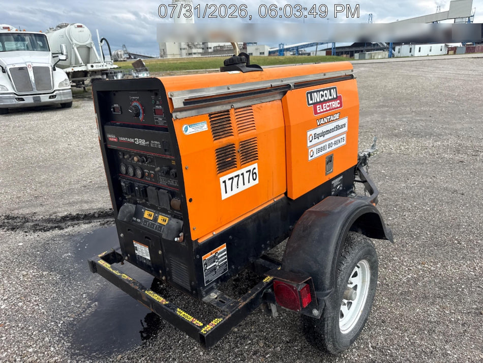 2021 Lincoln Electric Vantage 322 Vantage 322 Ready Pak 3 w/ Decals, ORANGE (includes trailer, cable rack, fender light kit) NO Telematics