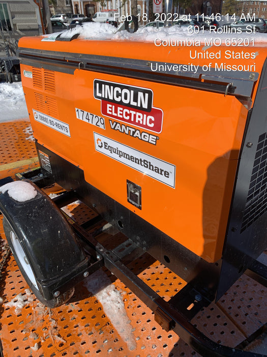 2021 Lincoln Electric Vantage 322 Vantage 322 Ready Pak 3 w/ Decals, ORANGE (includes trailer, cable rack, fender light kit) NO Telematics