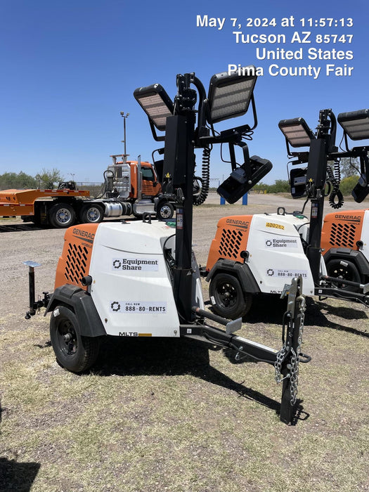 2024 Generac MLT2 Diesel, Flex Switch 120V Input, Powerzone Controller, 
(4) 320W LED Lights, 4kW Generator, 39.9 Gal Fuel Tank, 2" Ball, T3