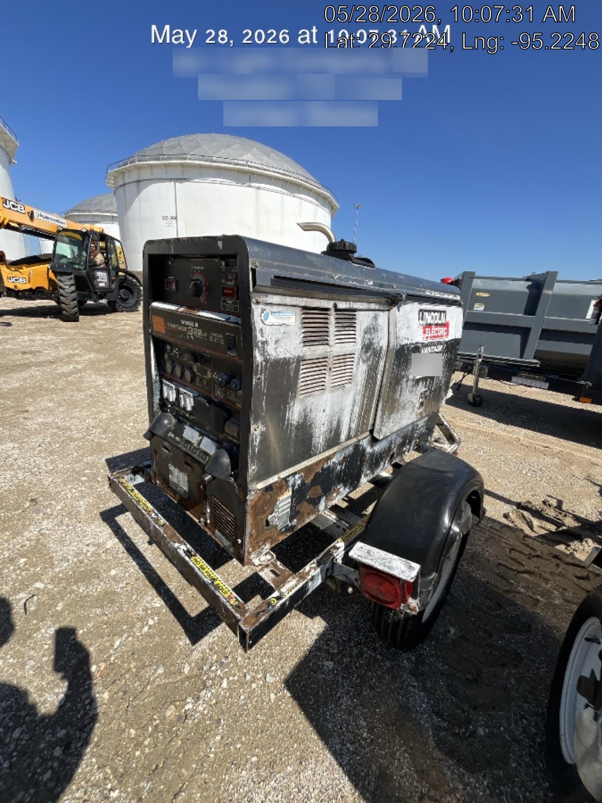2019 Lincoln Electric Vantage 322 Lincoln Vantage 322 Welder w/Trailer, Light Kit, Cable Rack