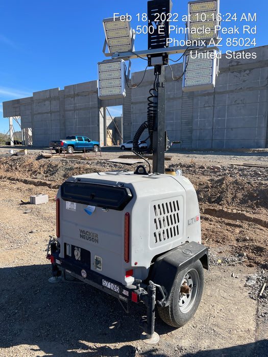 Allmand NLV3GR (4) LED Light Fixture 350W, 23' Vertical Mast, 3kW Prime, Towable, Deep Sea L401, Leveling Jacks, Yanmar T4F 5.8hp