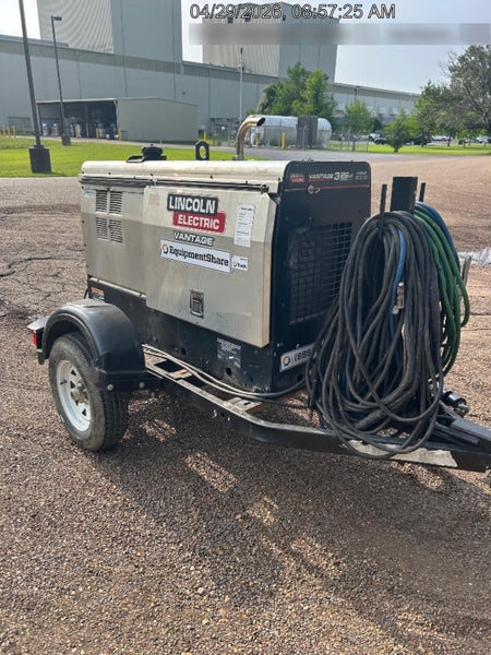 2019 Lincoln Electric Vantage 322 Ready-Pak 3, Two Wheel Trailer, Fender and Light Kit, Cable Rack