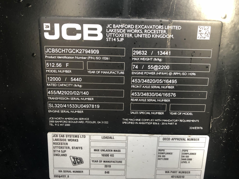 2019 JCB 512-56