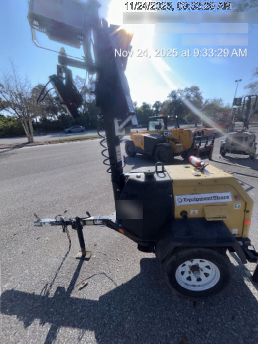 Allmand NLV3GR (4) LED Light Fixture 350W, 23' Vertical Mast, 3kW Prime, Towable, Deep Sea L401, Leveling Jacks, Yanmar T4F 5.8hp