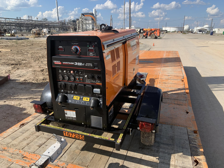 2021 Lincoln Electric Vantage 322 Vantage 322 Ready Pak 3 w/ Decals, ORANGE (includes trailer, cable rack, fender light kit) NO Telematics
