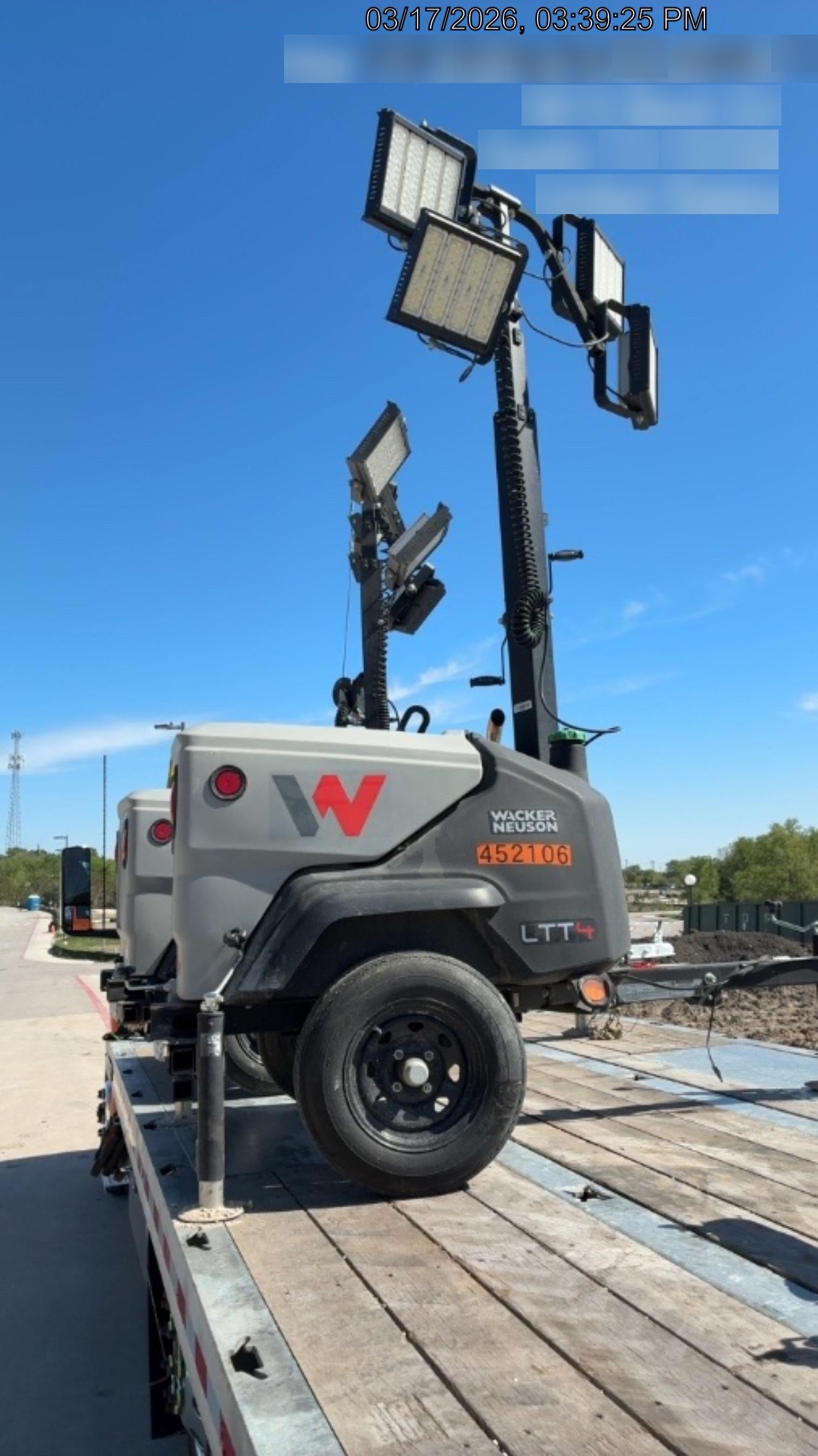 2024 Wacker Neuson LTT4 Diesel, Kohler KDW702, Deep Sea Controller, Auto Start, LED 320W, Bypass Outlet, T3