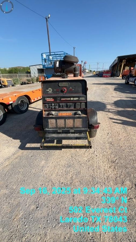 2021 Lincoln Electric Vantage 549X Ready Pak 3, ORANGE (includes trailer, cable rack, fender light kit)