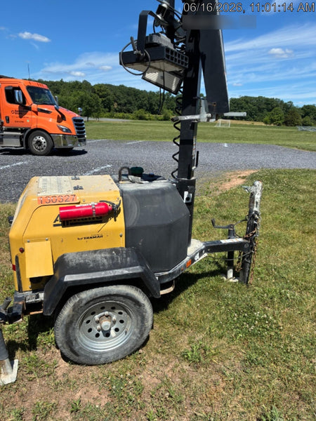 2021 Allmand NLV3GR (4) LED Light Fixture 350W, 23' Vertical Mast, 3kW Prime, Towable, Deep Sea L401, Leveling Jacks, Yanmar T4F 5.8hp