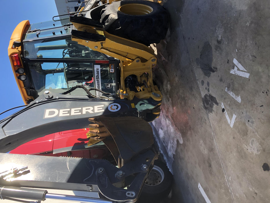 2020 John Deere 410L - Extendable Stick Cab/Heat/Air, 4WD, Extendable Stick, Pilot Controls, 2 Way Hydraulics, TAG Manual QC