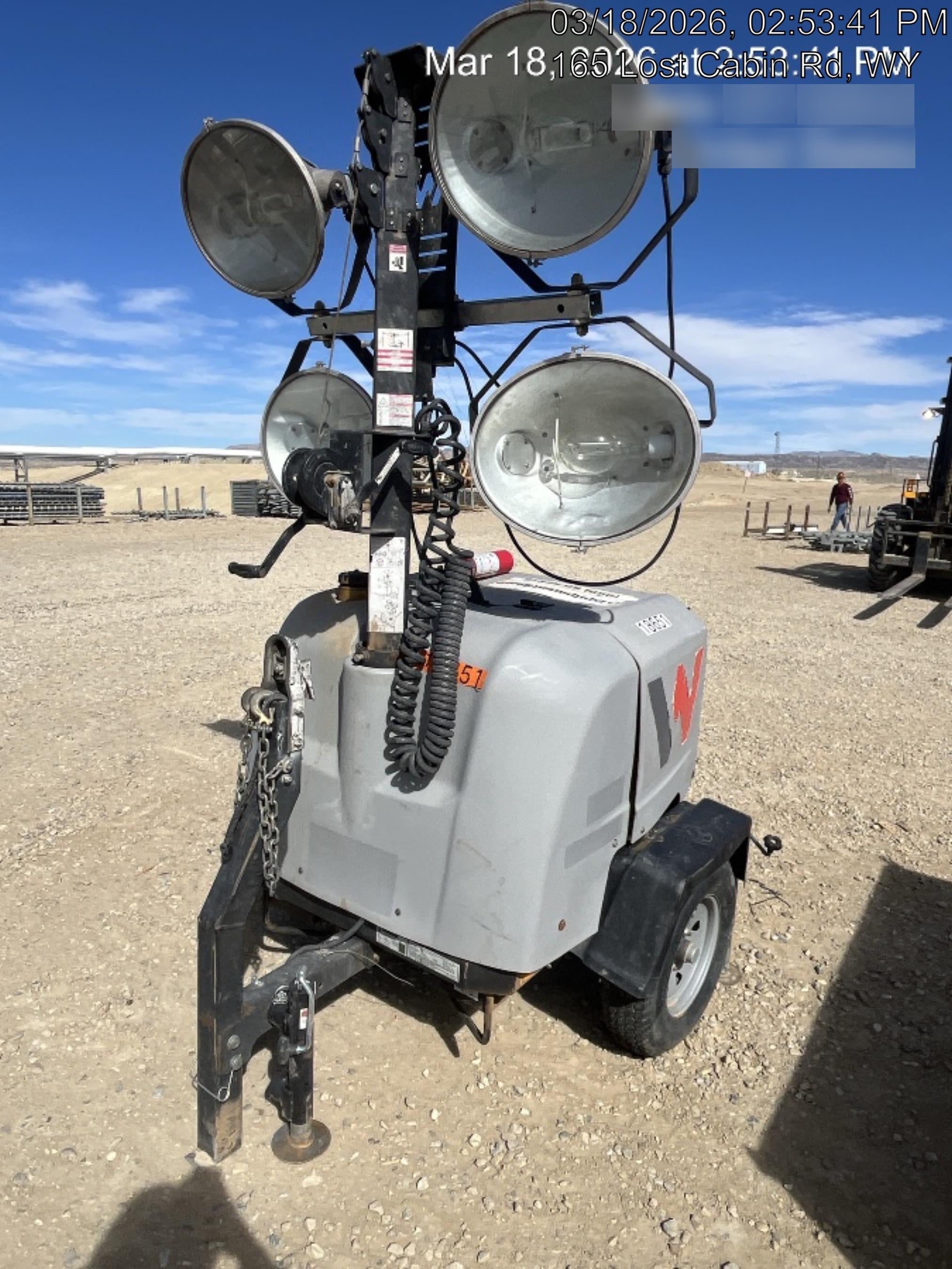 2018 Wacker Neuson LTV6L-MH Wacker Neuson LTV6L Mobile Light Tower w/Fuel Level Sensor Installed