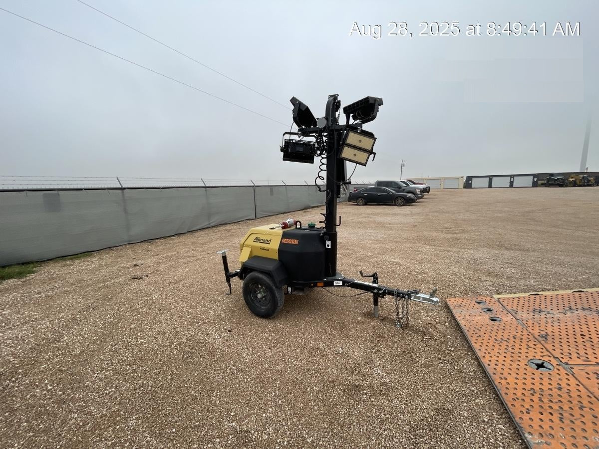 2022 Allmand NLV3GR (4) LED Light Fixture 350W, 23' Vertical Mast, 3kW Prime, Towable, ES Decals, T3