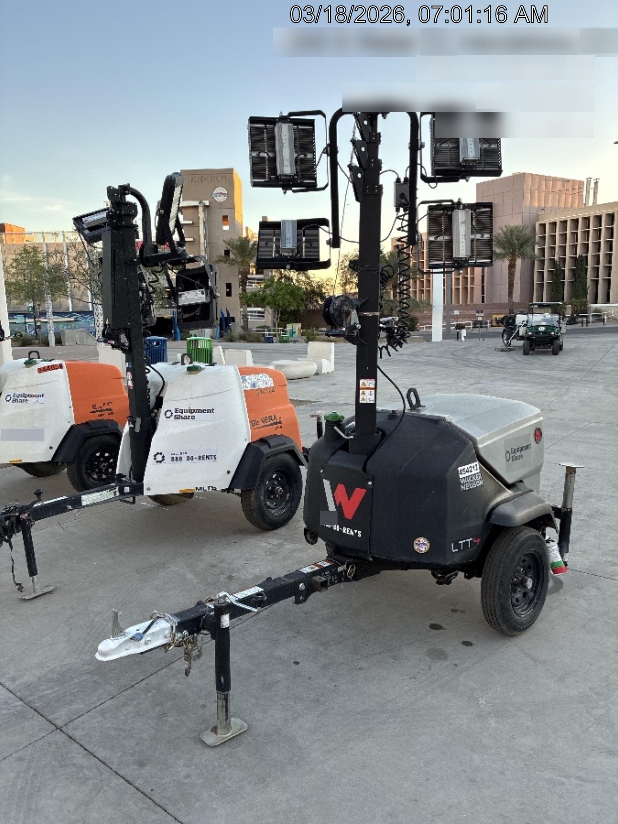 2024 Wacker Neuson LTT4 Diesel, Kohler KDW702, Deep Sea Controller, Auto Start, LED 320W, Bypass Outlet, T3