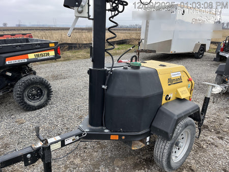 2022 Allmand NLV3GR (4) LED Light Fixture 350W, 23' Vertical Mast, 3kW Prime, Towable, Deep Sea L401, Leveling Jacks, Yanmar T4F 5.8hp