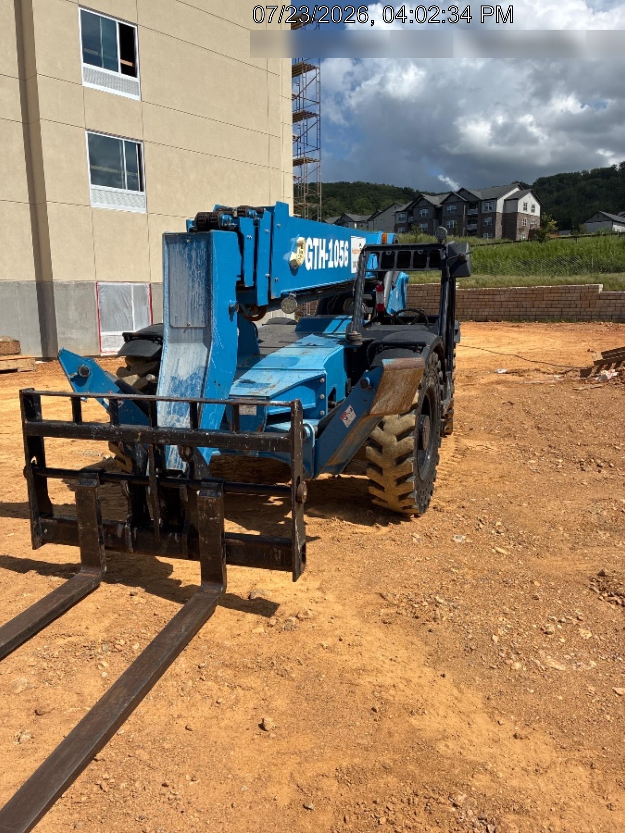 2019 Genie GTH-1056 Canopy, Solid RT Tires, LED Work Lights, Beacon 60" QA Carriage, 60" Forks