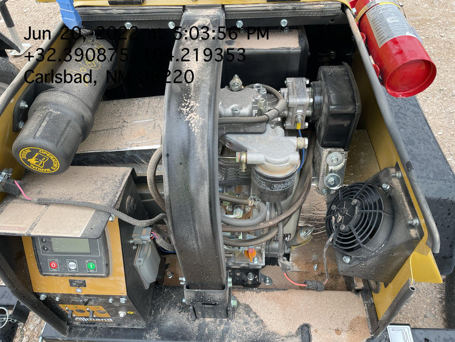 2022 Allmand NLV3GR (4) LED Light Fixture 350W, 23' Vertical Mast, 3kW Prime, Towable, Deep Sea L401, Leveling Jacks, Yanmar T4F 5.8hp