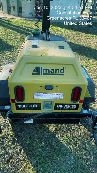 2022 Allmand NLV3GR (4) LED Light Fixture 350W, 23' Vertical Mast, 3kW Prime, Towable, ES Decals, T3