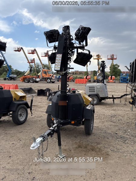 2022 Allmand NLV3GR (4) LED Light Fixture 350W, 23' Vertical Mast, 3kW Prime, Towable, ES Decals, T3