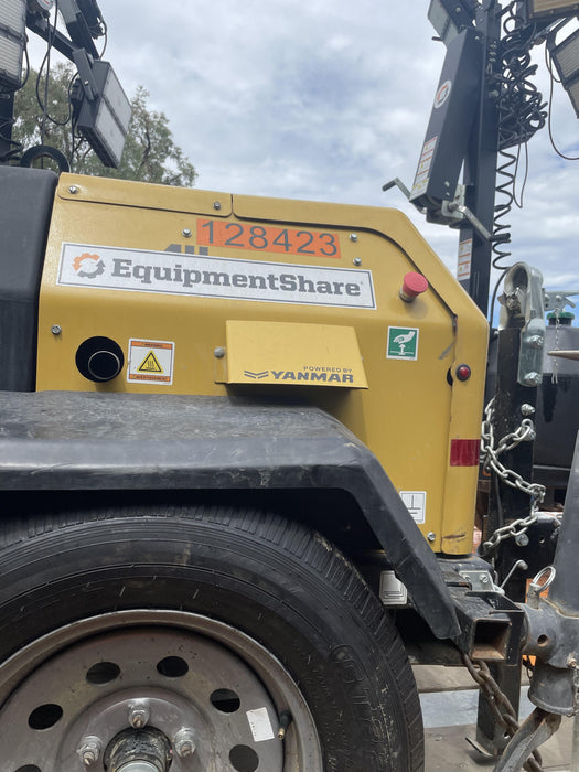 2021 Allmand NLV3GR (4) LED Light Fixture 350W, 23' Vertical Mast, 3kW Prime, Towable, Deep Sea L401, Leveling Jacks, Yanmar T4F 5.8hp