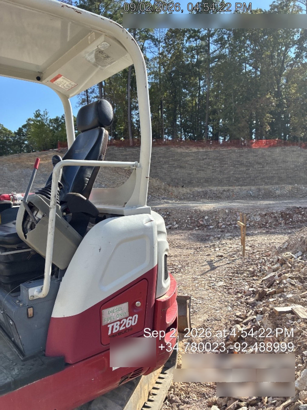 2019 Takeuchi TB260 Takeuchi TB260 Canopy w/Rubber Tracks, Auxiliary Hydraulics, Standard Blade, Manual QC, 12 / 18 / 24" Buckets, Hydraulic Thumb Installed