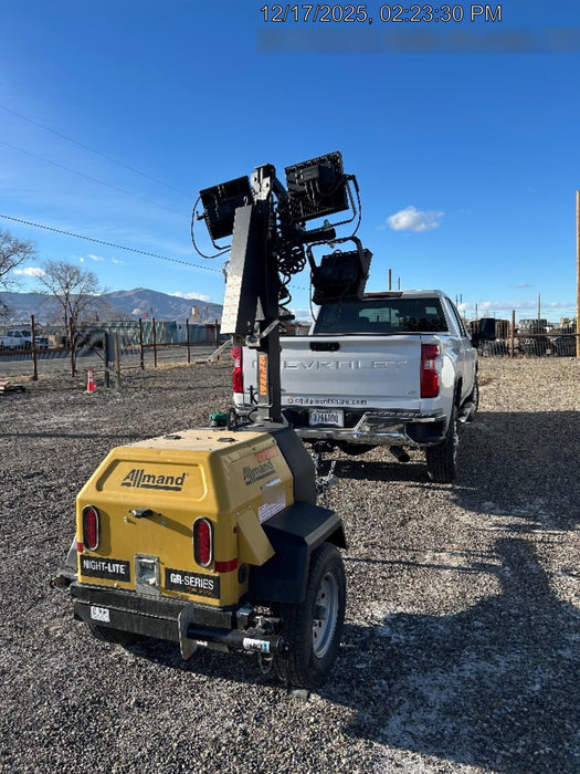 2022 Allmand NLV3GR (4) LED Light Fixture 350W, 23' Vertical Mast, 3kW Prime, Towable, ES Decals, T3