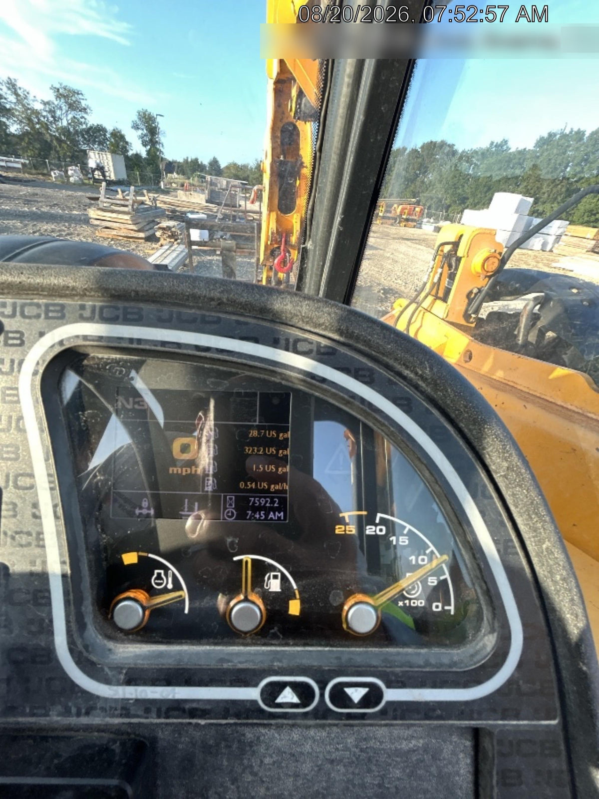 2019 JCB 509-42 JCB 509-42 Enclosed Cab, 74 HP, Solid Tires, Worklights, Beacon, Aux Hydraulics, Lifting Eye w/60" Carriage/60" Forks