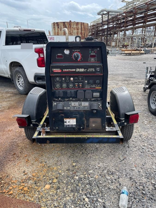 2019 Lincoln Electric Vantage 322 Welder Ready-Pak 3, Two wheel trailer, Fender and Light kit, Cable Rack