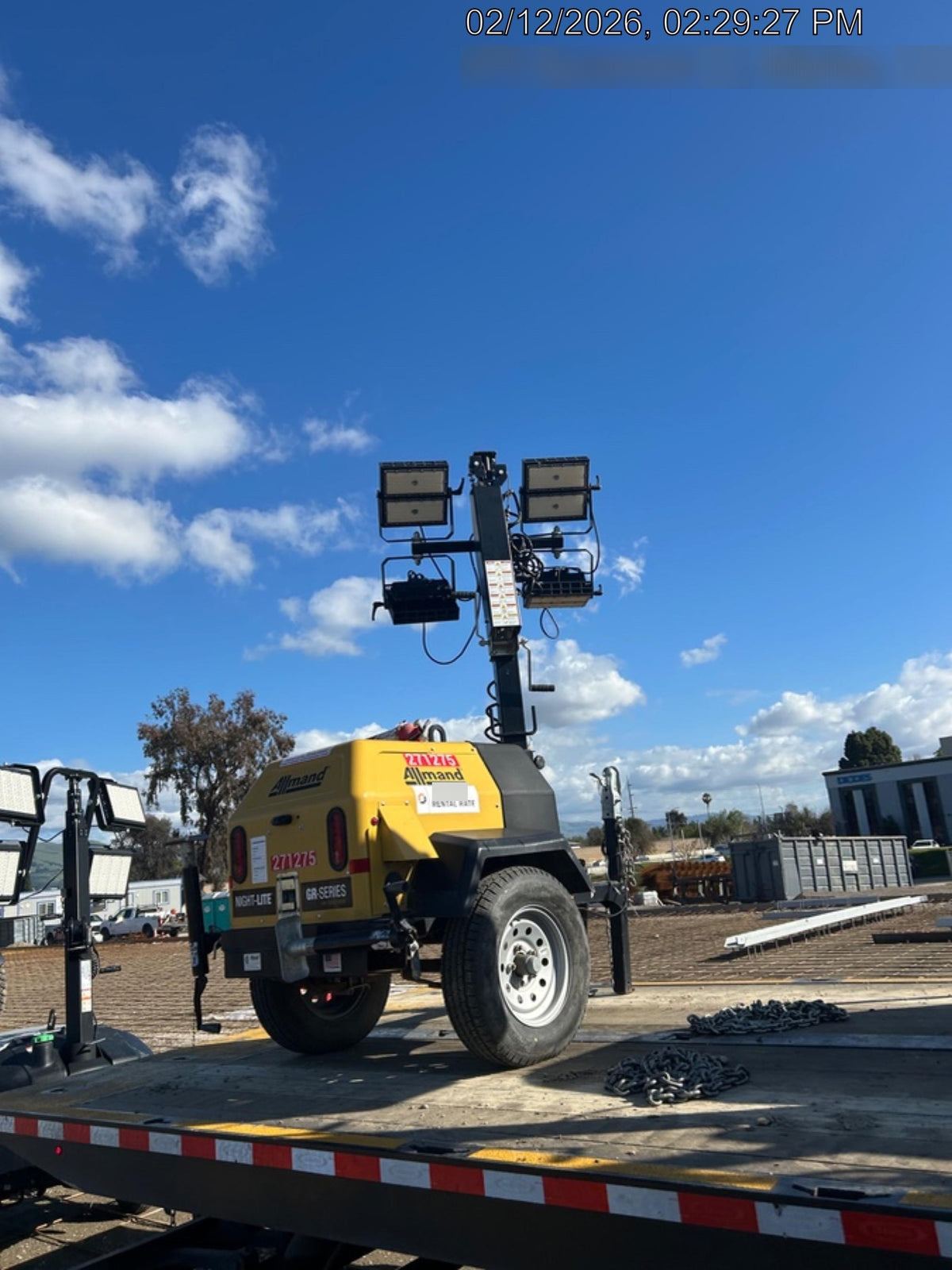 2022 Allmand NLV3GR (4) LED Light Fixture 350W, 23' Vertical Mast, 3kW Prime, Towable, ES Decals, T3