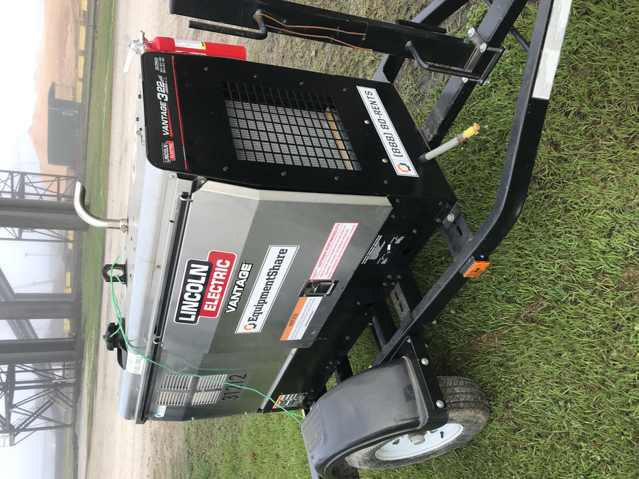 2019 Lincoln Electric Vantage 322 Welder Ready-Pak 3, Two wheel trailer, Fender and Light kit, Cable Rack