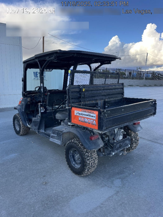 2019 Kubota RTV-X1140W-H 4wd Utility Cart, LED Strobe, Windshield Tempered Glass, Plastic Canopy, Wire Harness Kit, Backup Alarm