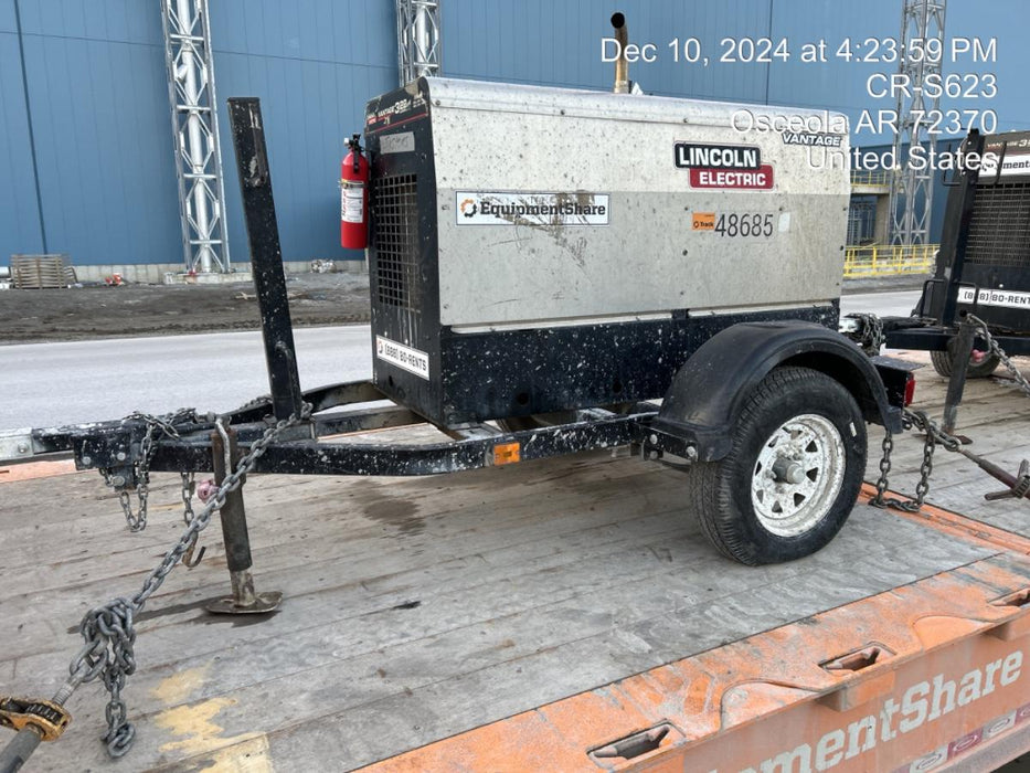 2019 Lincoln Electric Vantage 322 Ready-Pak 3, Two Wheel Trailer, Fender and Light Kit, Cable Rack