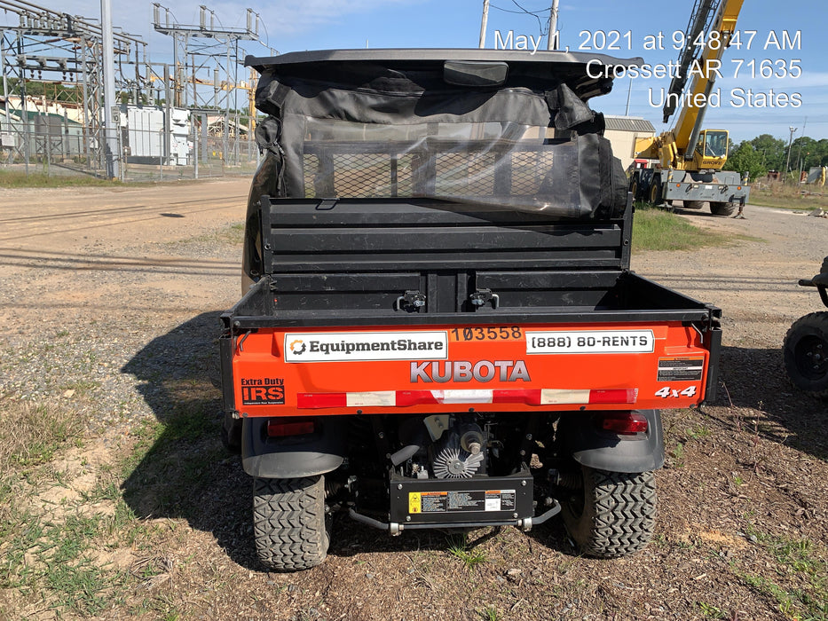 Kubota RTV-X1140W-H 4WD utility cart -LED strobe -Windshield tempered glass -Plastic canopy -Wire harness kit -Backup alarm