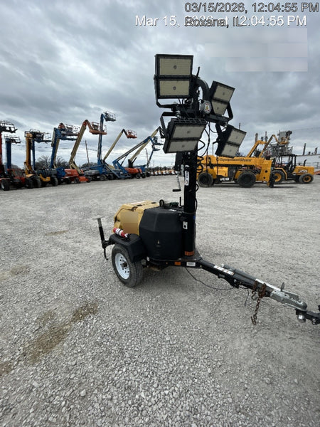 2021 Allmand NLV3GR (4) LED Light Fixture 350W, 23' Vertical Mast, 3kW Prime, Towable, Deep Sea L401, Leveling Jacks, Yanmar T4F 5.8hp