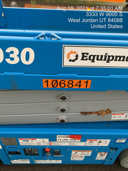 2020 Genie GS-1930 Solid Non Marking Tires, Beacon, Folding rails with half height swing gate, 800W Inverter