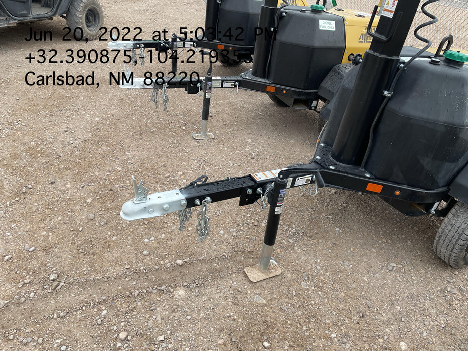 2022 Allmand NLV3GR (4) LED Light Fixture 350W, 23' Vertical Mast, 3kW Prime, Towable, Deep Sea L401, Leveling Jacks, Yanmar T4F 5.8hp