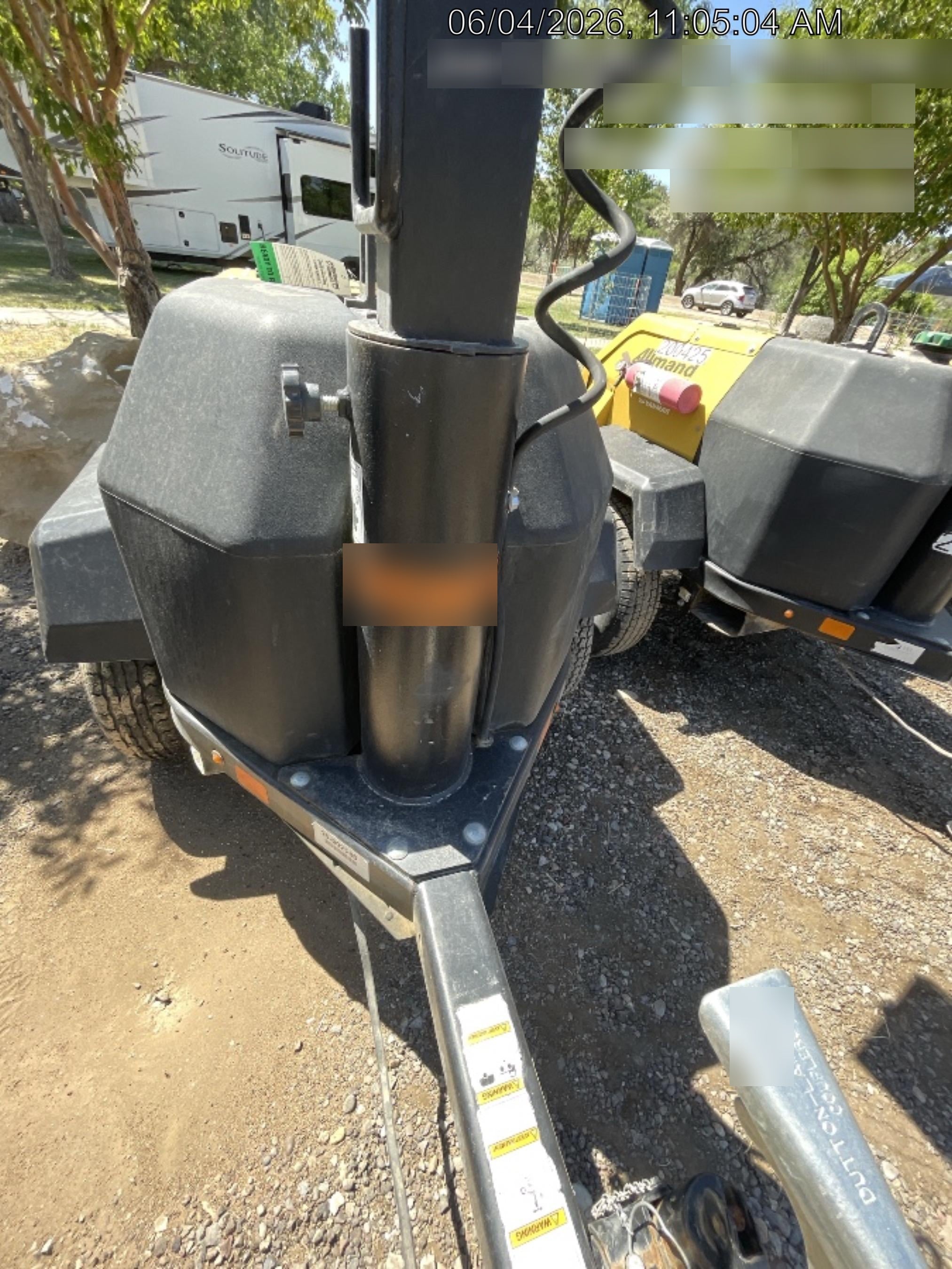 2022 Allmand NLV3GR (4) LED Light Fixture 350W, 23' Vertical Mast, 3kW Prime, Towable, ES Decals, T3